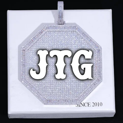 CUSTOM LETTER NECKLACE 3D BIG OCTAGON sold by The GUU Shop