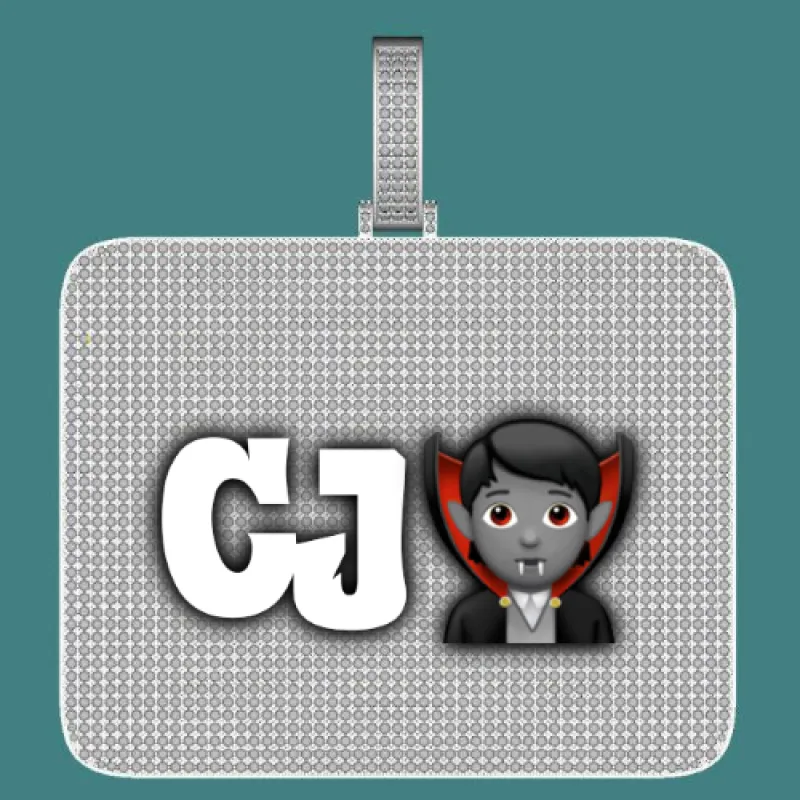 CUSTOM LETTER NECKLACE 3D BIG SQUARE sold by The GUU Shop