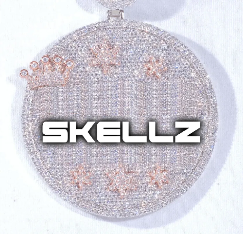 CUSTOM LETTER NECKLACE 3D BIG CROWN DISC made by The GUU Shop