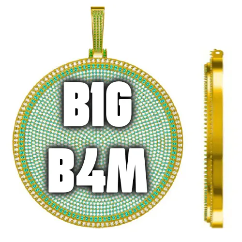 CUSTOM LETTER NECKLACE 3D BIG DISC sold by The GUU Shop