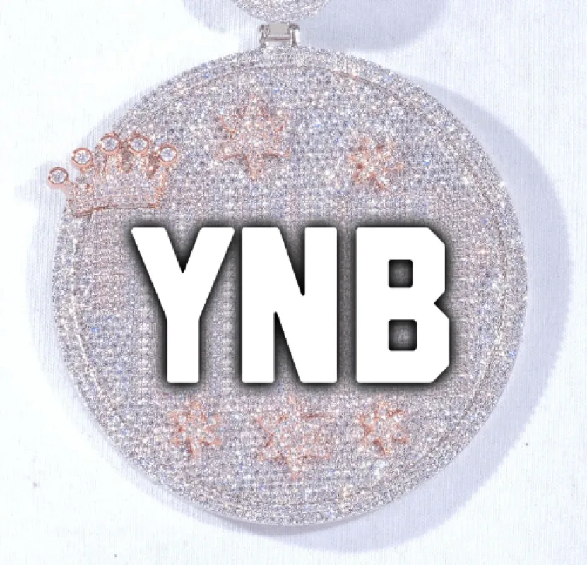 CUSTOM LETTER NECKLACE 3D BIG CROWN DISC sold by The GUU Shop