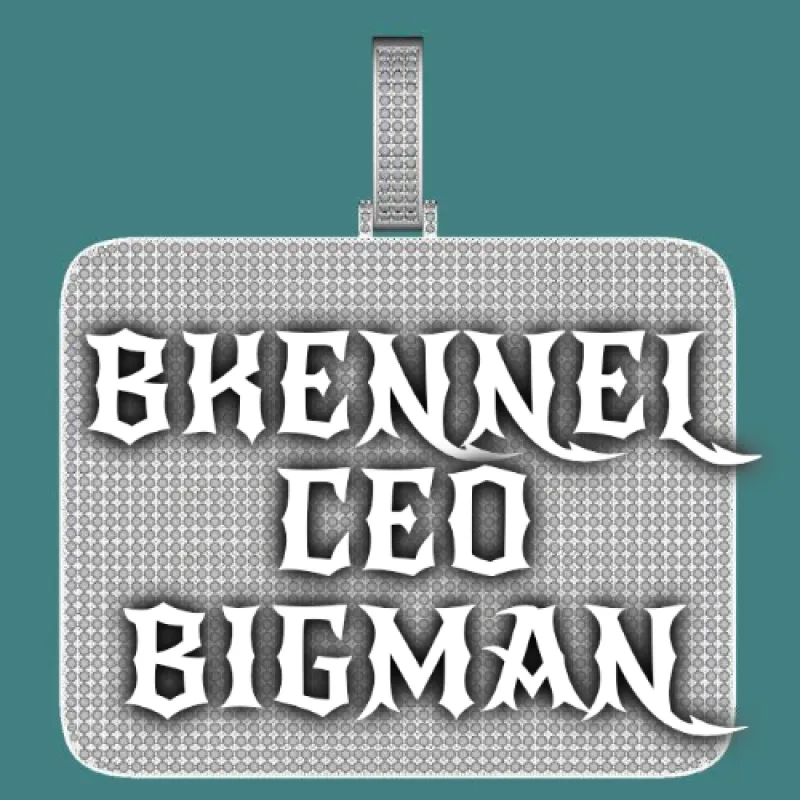 CUSTOM LETTER NECKLACE 3D BIG SQUARE sold by The GUU Shop