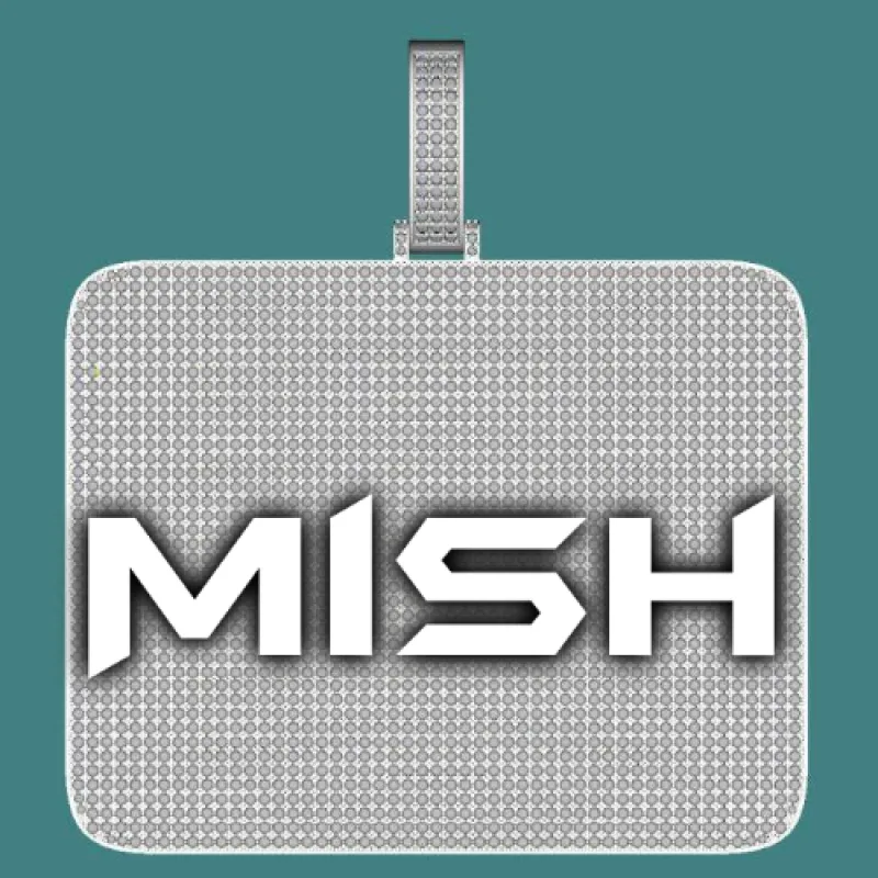 CUSTOM LETTER NECKLACE 3D BIG SQUARE sold by The GUU Shop