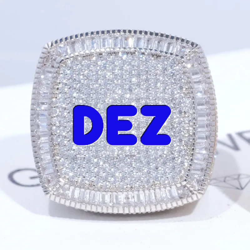 CUSTOM LETTER 3D ICED RING sold by The GUU Shop