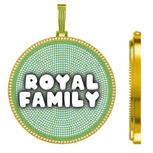 CUSTOM LETTER NECKLACE 3D BIG DISC sold by The GUU Shop