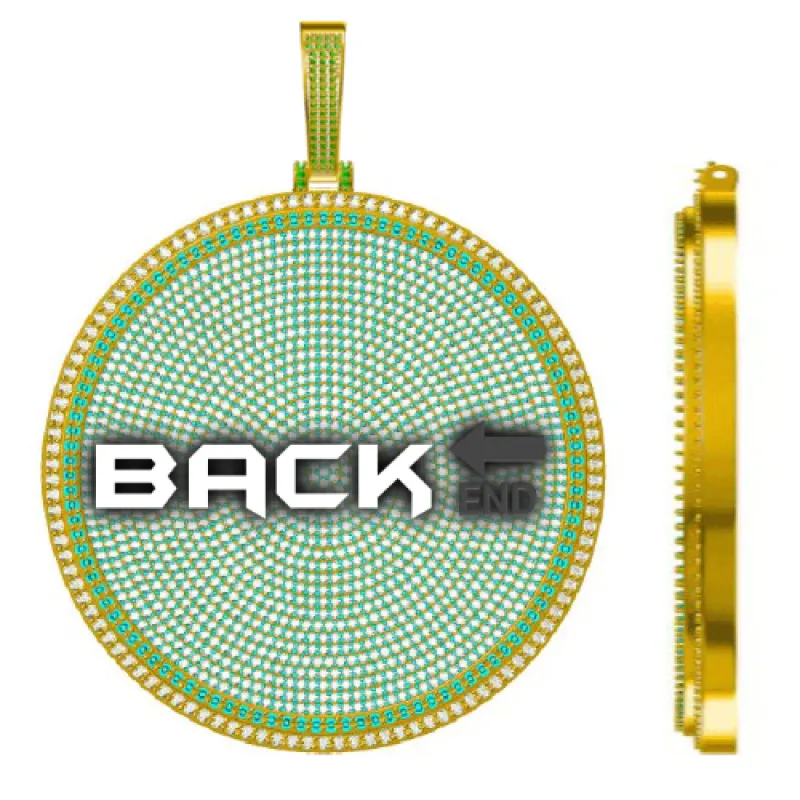 CUSTOM LETTER NECKLACE 3D BIG DISC sold by The GUU Shop