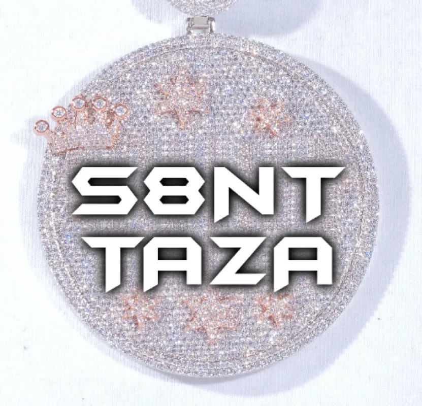 CUSTOM LETTER NECKLACE 3D BIG CROWN DISC sold by The GUU Shop