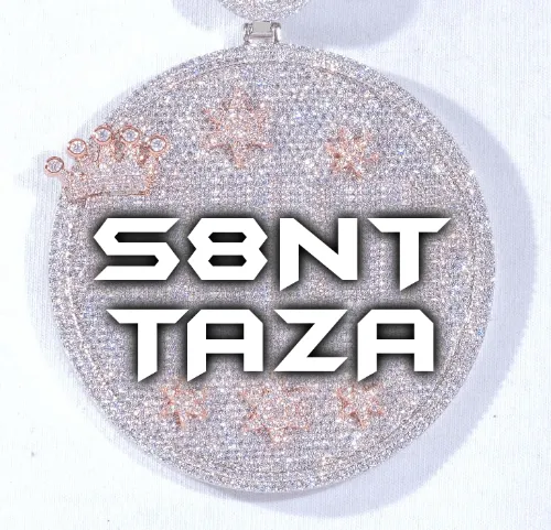 CUSTOM LETTER NECKLACE 3D BIG CROWN DISC sold by The GUU Shop