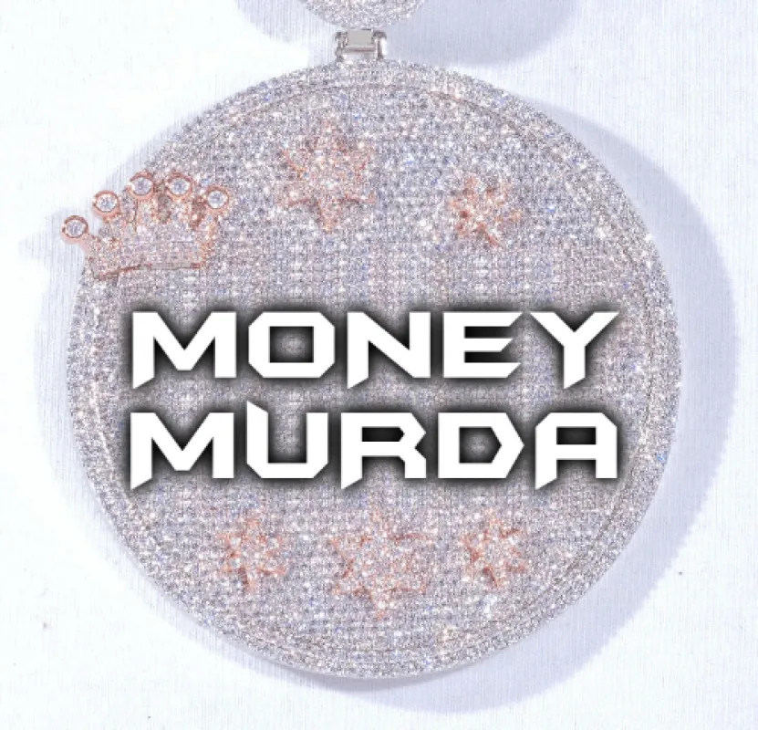 CUSTOM LETTER NECKLACE 3D BIG CROWN DISC sold by The GUU Shop