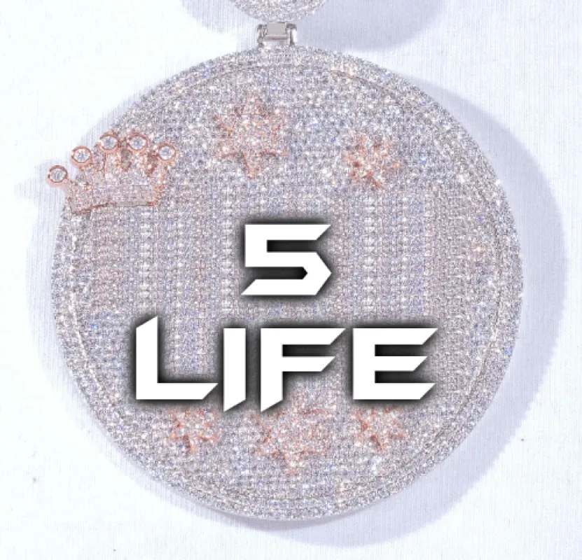 CUSTOM LETTER NECKLACE 3D BIG CROWN DISC sold by The GUU Shop