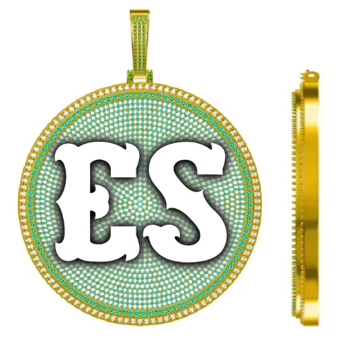 CUSTOM LETTER NECKLACE 3D BIG DISC sold by The GUU Shop