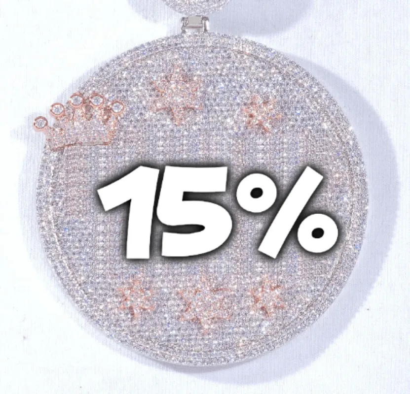 CUSTOM LETTER NECKLACE 3D BIG CROWN DISC sold by The GUU Shop