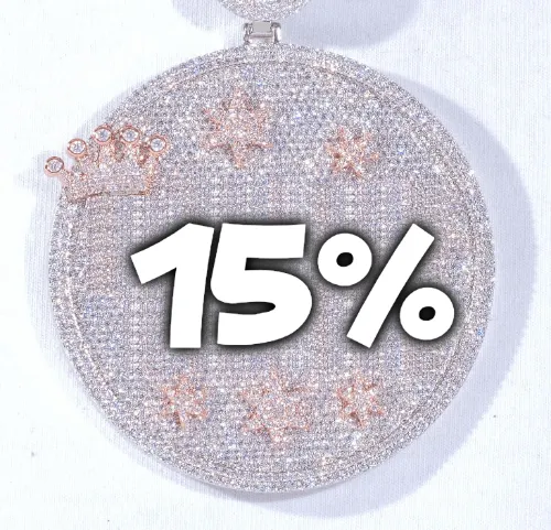 CUSTOM LETTER NECKLACE 3D BIG CROWN DISC sold by The GUU Shop