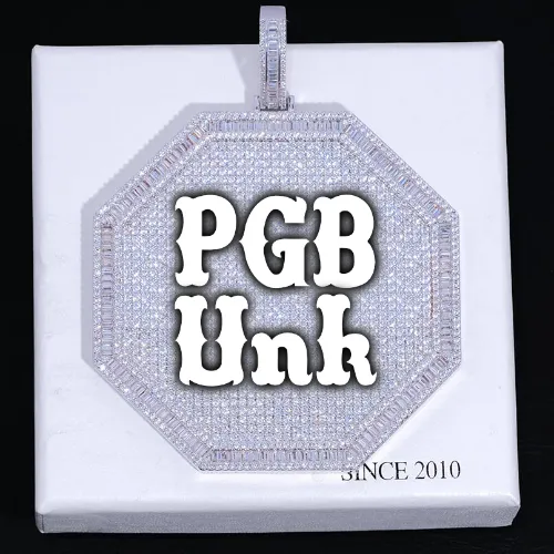 CUSTOM LETTER NECKLACE 3D BIG OCTAGON sold by The GUU Shop