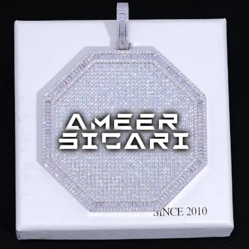 CUSTOM LETTER NECKLACE 3D BIG OCTAGON sold by The GUU Shop