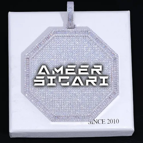 CUSTOM LETTER NECKLACE 3D BIG OCTAGON sold by The GUU Shop