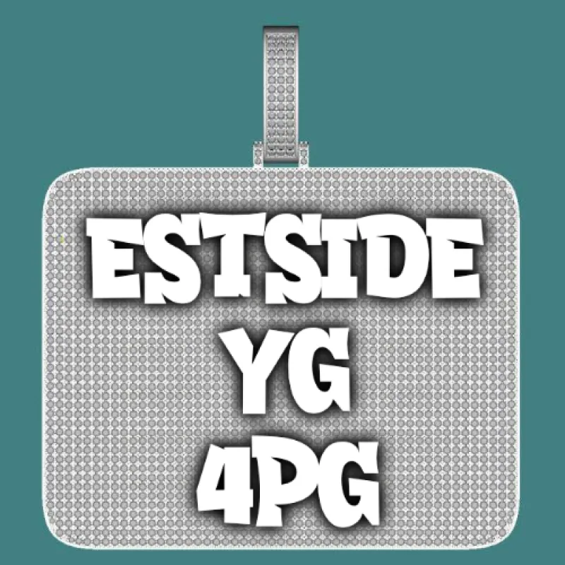 CUSTOM LETTER NECKLACE 3D BIG SQUARE sold by The GUU Shop