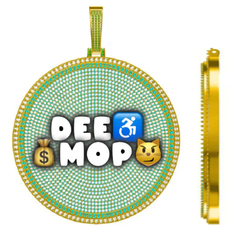 CUSTOM LETTER NECKLACE 3D BIG DISC sold by The GUU Shop