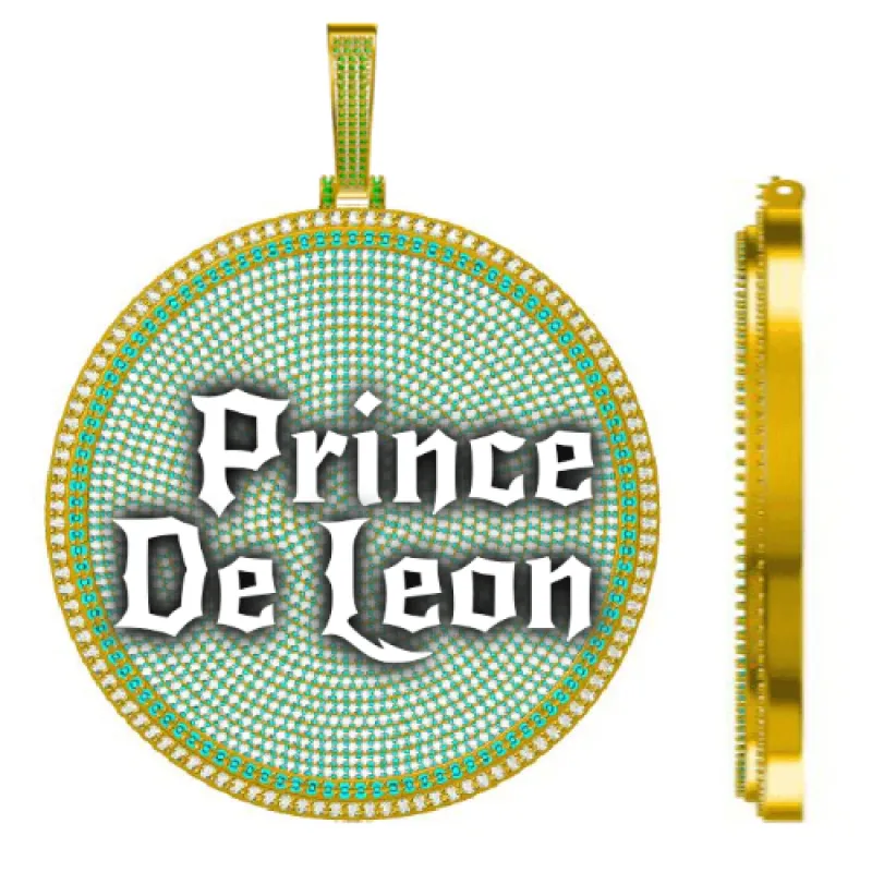 CUSTOM LETTER NECKLACE 3D BIG DISC sold by The GUU Shop