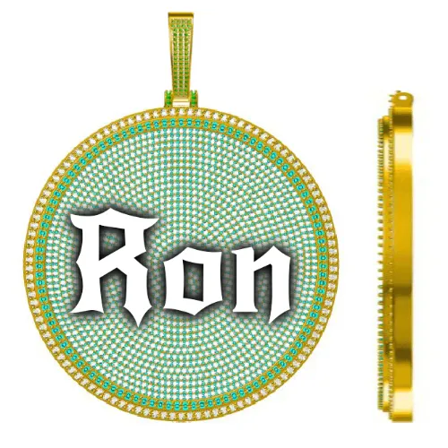 CUSTOM LETTER NECKLACE 3D BIG DISC sold by The GUU Shop