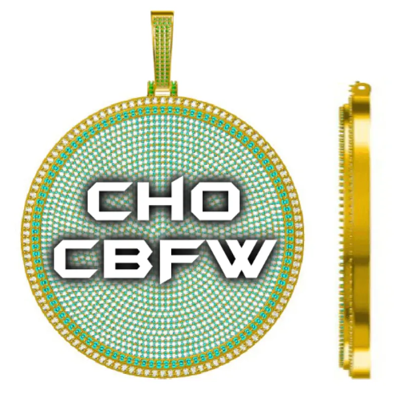 CUSTOM LETTER NECKLACE 3D BIG DISC sold by The GUU Shop