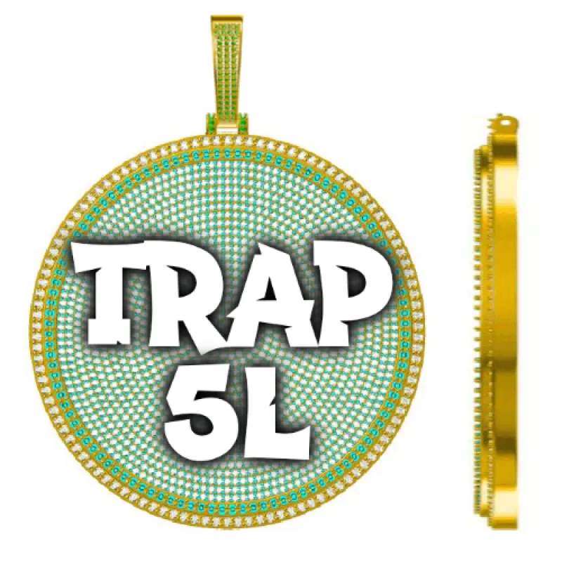 CUSTOM LETTER NECKLACE 3D BIG DISC sold by The GUU Shop