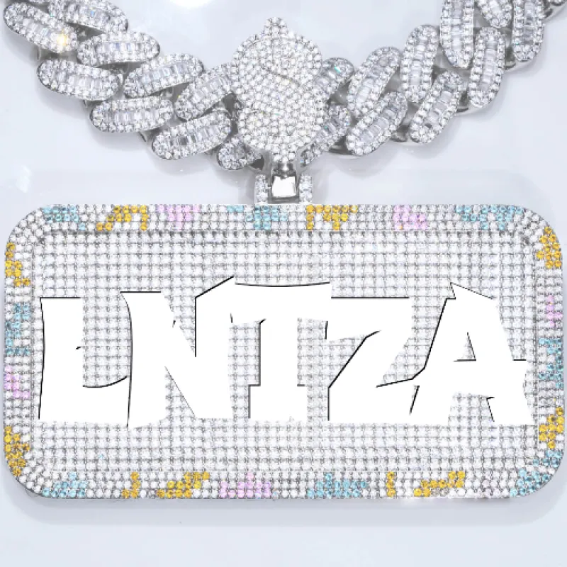 CUSTOM LETTER NECKLACE 3D COLORFUL SQUARE sold by The GUU Shop