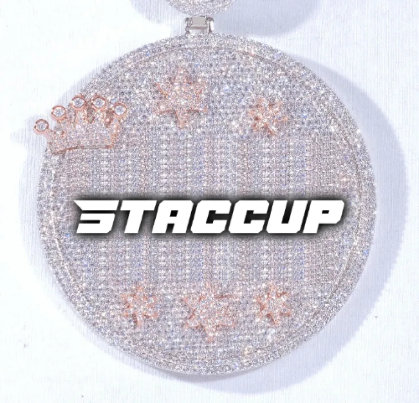 CUSTOM LETTER NECKLACE 3D BIG CROWN DISC sold by The GUU Shop