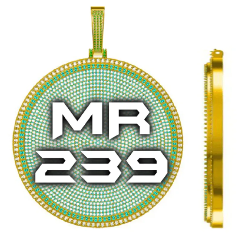 CUSTOM LETTER NECKLACE 3D BIG DISC sold by The GUU Shop