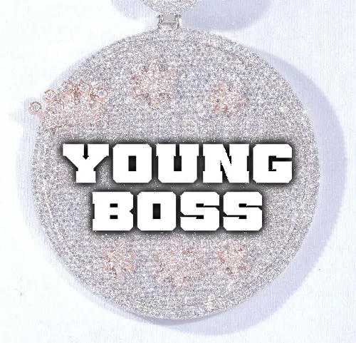 CUSTOM LETTER NECKLACE 3D BIG CROWN DISC sold by The GUU Shop