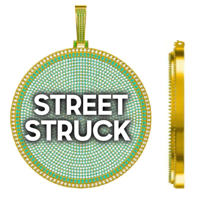 CUSTOM LETTER NECKLACE 3D BIG DISC sold by The GUU Shop