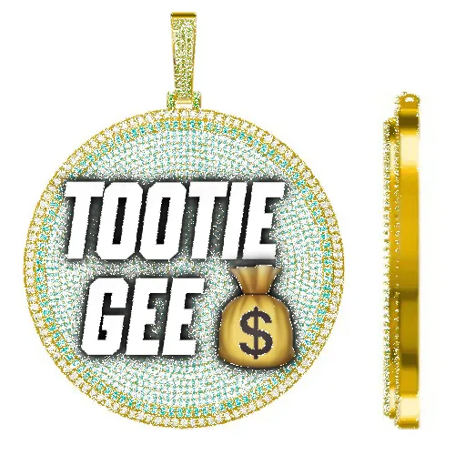 CUSTOM LETTER NECKLACE 3D BIG DISC sold by The GUU Shop