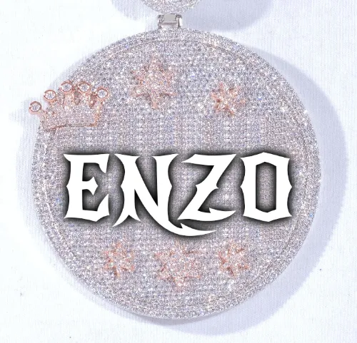 CUSTOM LETTER NECKLACE 3D BIG CROWN DISC sold by The GUU Shop