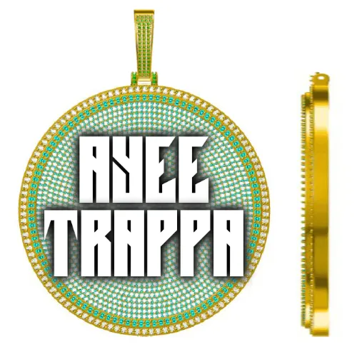 CUSTOM LETTER NECKLACE 3D BIG DISC sold by The GUU Shop