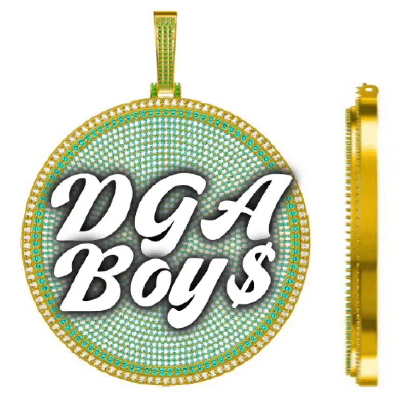 CUSTOM LETTER NECKLACE 3D BIG DISC sold by The GUU Shop