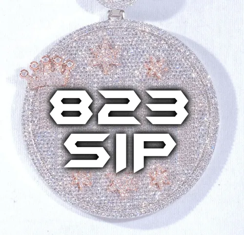 CUSTOM LETTER NECKLACE 3D BIG CROWN DISC sold by The GUU Shop