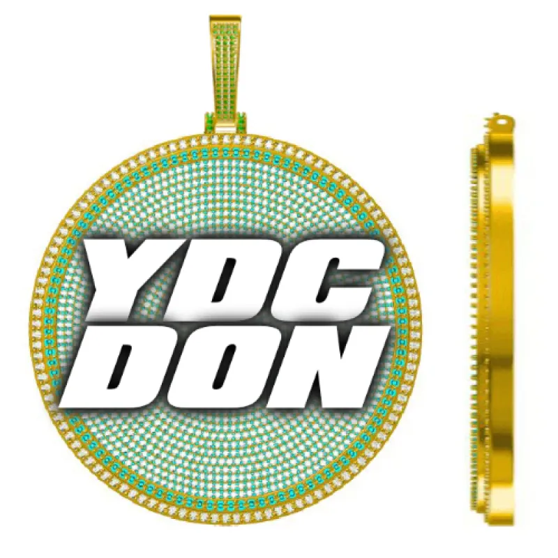 CUSTOM LETTER NECKLACE 3D BIG DISC sold by The GUU Shop