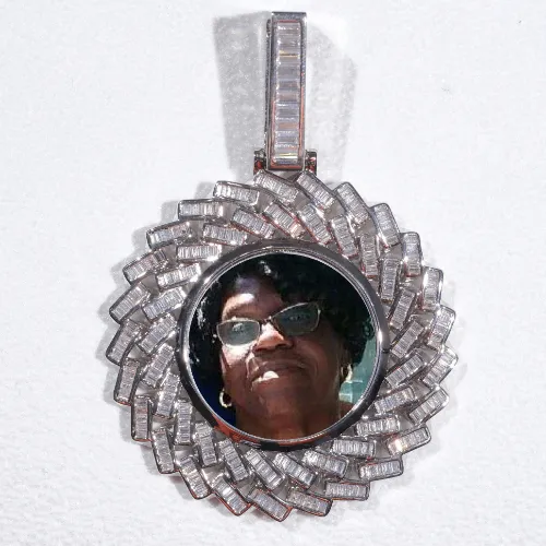 Large 3D Baguette Custom Picture Pendant sold by The GUU Shop