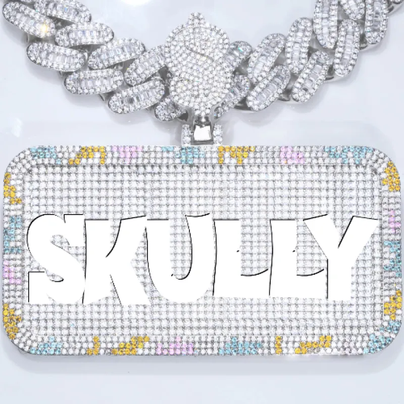 CUSTOM LETTER NECKLACE 3D COLORFUL SQUARE sold by The GUU Shop