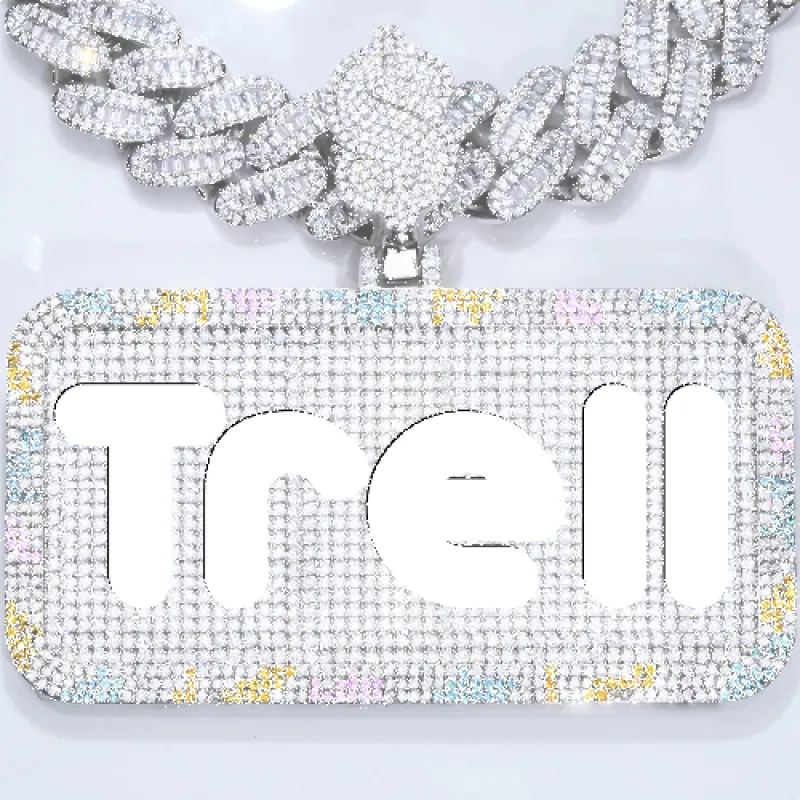 CUSTOM LETTER NECKLACE 3D COLORFUL SQUARE sold by The GUU Shop