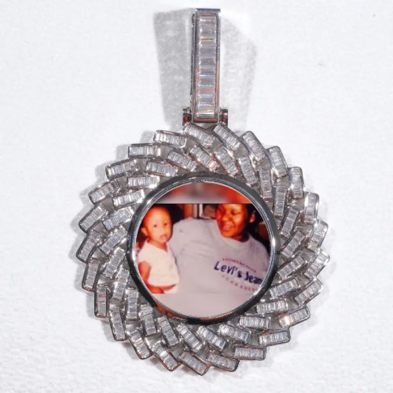 Large 3D Baguette Custom Picture Pendant sold by The GUU Shop