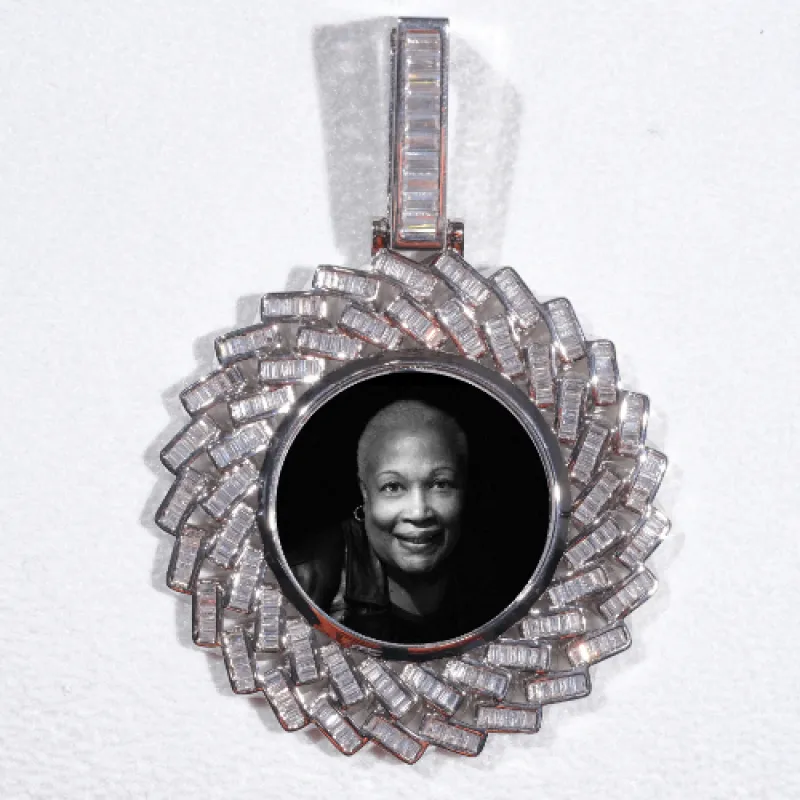 Large 3D Baguette Custom Picture Pendant sold by The GUU Shop