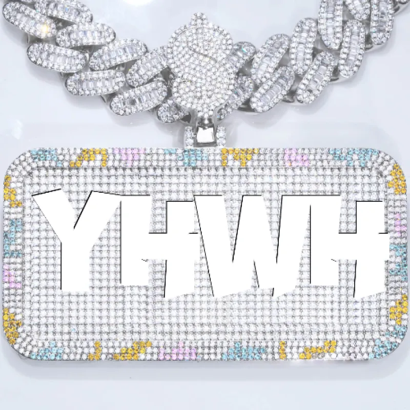 CUSTOM LETTER NECKLACE 3D COLORFUL SQUARE sold by The GUU Shop