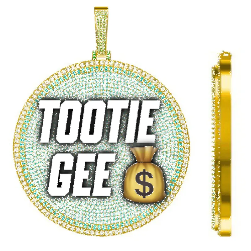 CUSTOM LETTER NECKLACE 3D BIG DISC sold by The GUU Shop