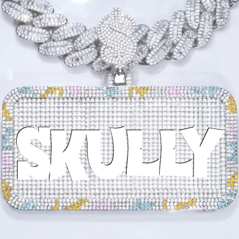 CUSTOM LETTER NECKLACE 3D COLORFUL SQUARE sold by The GUU Shop