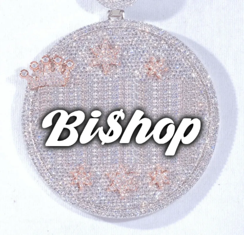 CUSTOM LETTER NECKLACE 3D BIG CROWN DISC made by The GUU Shop