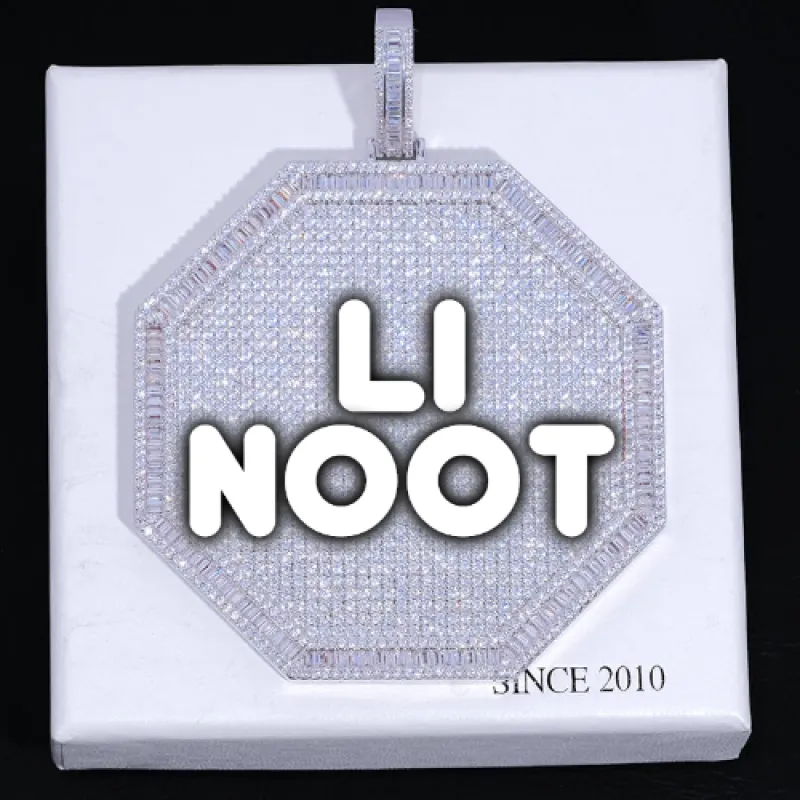 CUSTOM LETTER NECKLACE 3D BIG OCTAGON sold by The GUU Shop