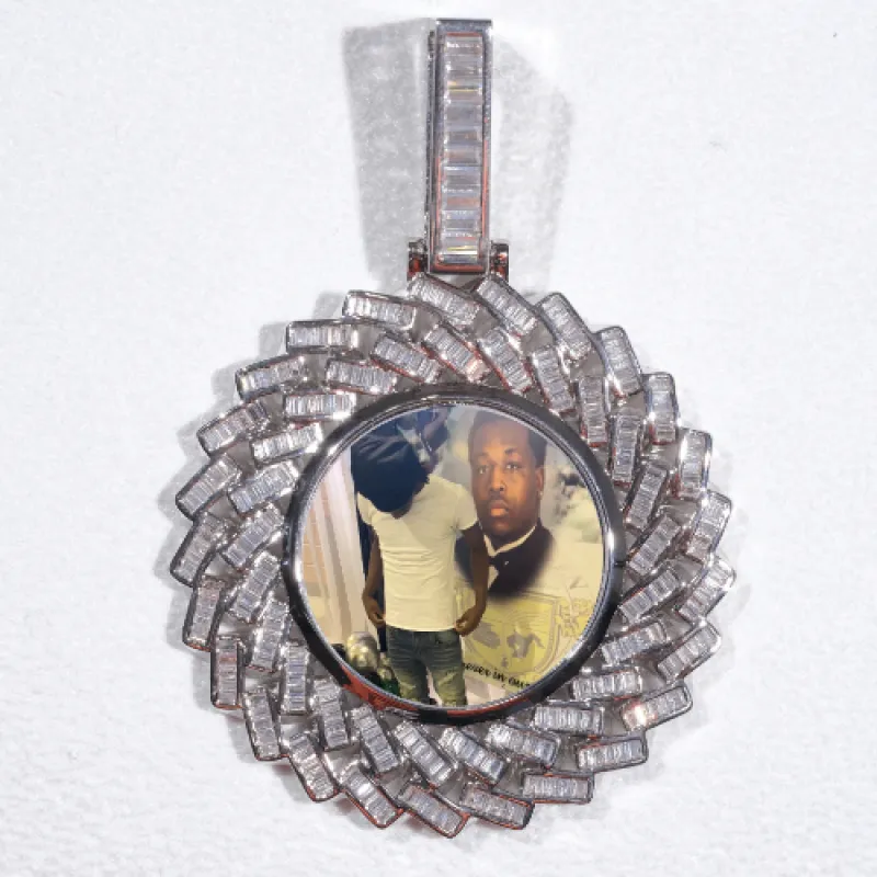 Large 3D Baguette Custom Picture Pendant sold by The GUU Shop
