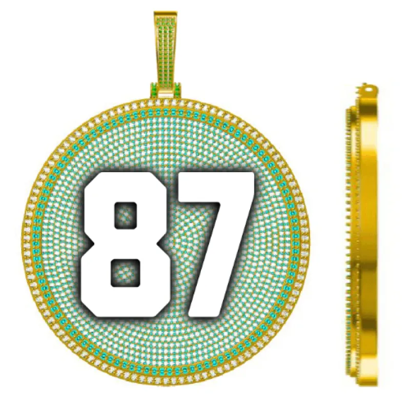 CUSTOM LETTER NECKLACE 3D BIG DISC sold by The GUU Shop