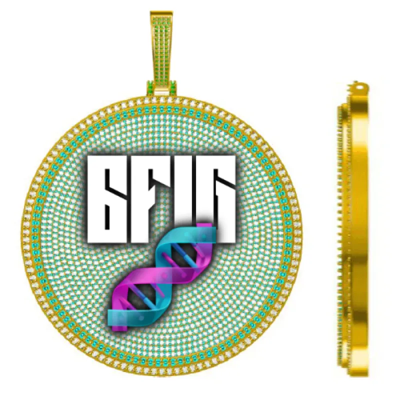 CUSTOM LETTER NECKLACE 3D BIG DISC sold by The GUU Shop